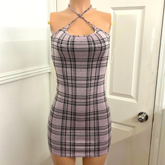 Fashion nova plaid purple small worn once - Picture 4 of 4